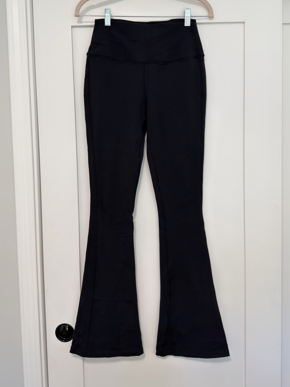 Black High-Waist Flared Leggings